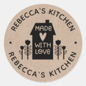 ラブクラフト付き手作りパーソナライズされた ラウンドシール (正面)