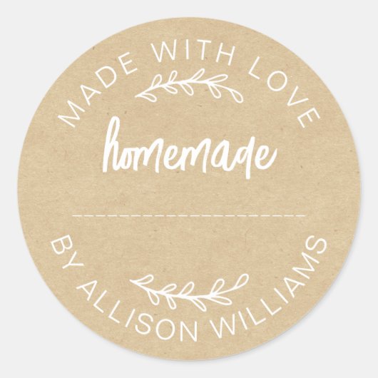 ラブクラフト紙手作り食品ジャー ラウンドシール (正面)