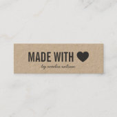 ラブクラフト素朴ソーシャルメディアで作られたハート スキニー名刺 (正面)