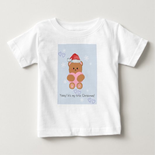 ラブクリスマステディベア ベビーTシャツ (正面)