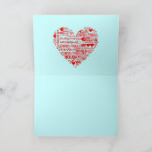 ラブクリスマスホリデーズレッドグリーンダブルハート シーズンカード (内部)