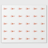 ラブクリスマスポインセチアデザインクリスマスホリデイ ラッピングペーパー (フラット)