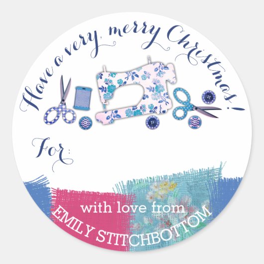 ラブクリスマスマシンクリスマスラベルで手作り ラウンドシール (正面)