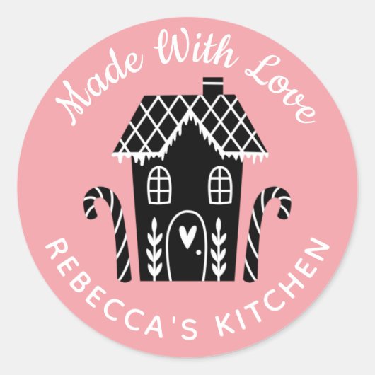 ラブクリスマスラウンドクラシックステッカーで作る ラウンドシール (正面)