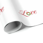 ラブクリスマスリースホリデークリスマスデザイン ラッピングペーパー (ロールコーナー)