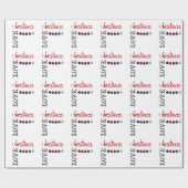 ラブクリスマスレッドイエローブルーモダン伝統的 ラッピングペーパー (フラット)