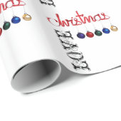 ラブクリスマスレッドイエローブルーモダン伝統的 ラッピングペーパー (ロールコーナー)