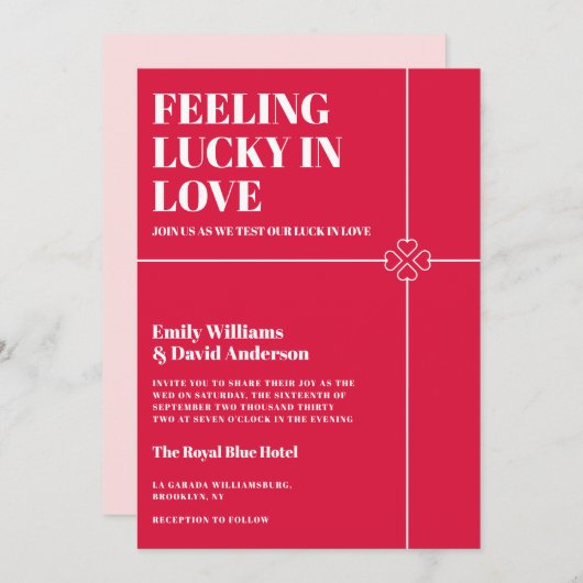 ラブクリムゾンレッド結婚ズ 招待状 (正面/裏面)