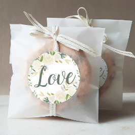 ラブクリーム金ゴールドフローラ結婚グリーンリー ラウンドシール