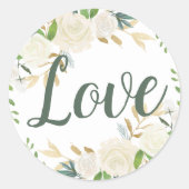 ラブクリーム金ゴールドフローラ結婚グリーンリー ラウンドシール (正面)