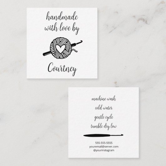 ラブクロシェで手作り スクエア名刺 (正面/裏面)