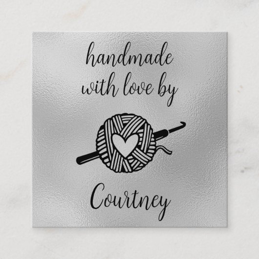 ラブクロシェで手作り スクエア名刺 (正面)