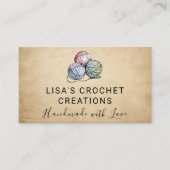 ラブクロシェ糸ボール小さい手作り 名刺 (正面)