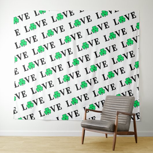 ラブクローバーシャムロックアイルランドアイリエレガントッシュ タペストリー (インサイチュ(横))