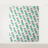 ラブクローバーシャムロックアイルランドアイリエレガントッシュ タペストリー (正面)