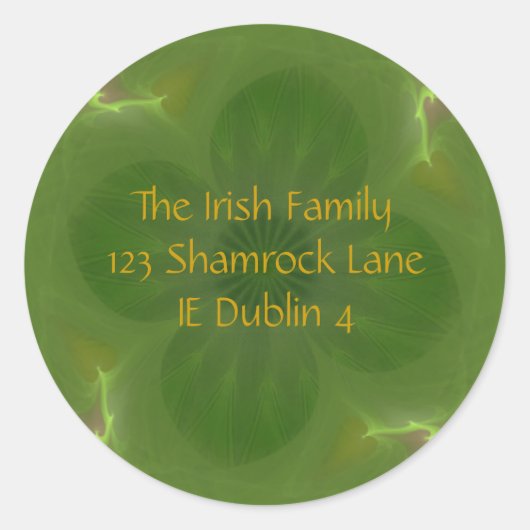 ラブクローバー&ハートフラクタル ラウンドシール (正面)