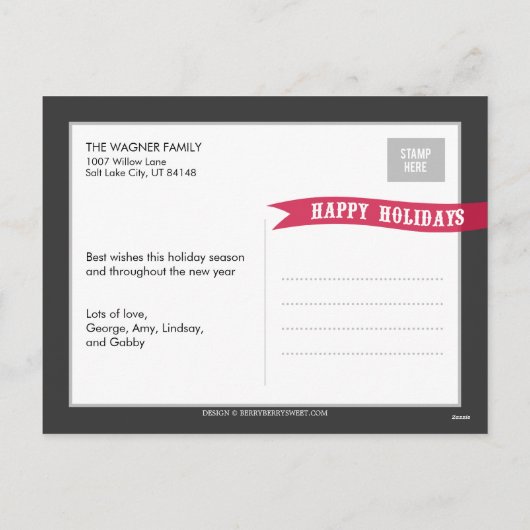 ラブク包まれたリスマスのはがき シーズンポストカード (裏面)