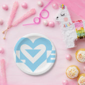 ラブグクールラフィックブルー ペーパープレート (パーティー)