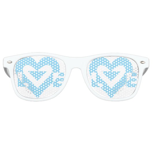 ラブグクールラフィックブルー レトロサングラス (正面)