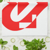 ラブグクールラフィックレッド キッチンタオル (折り畳み)