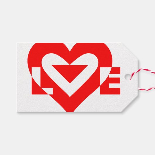 ラブグクールラフィックレッド ギフトタグ (正面(横))