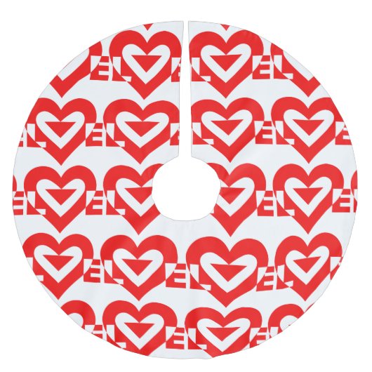 ラブグクールラフィックレッド ブラッシュドポリエステルツリースカート (正面)