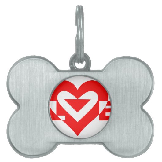 ラブグクールラフィックレッド ペットネームタグ (正面)
