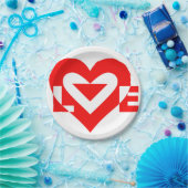 ラブグクールラフィックレッド ペーパープレート (パーティー)