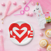 ラブグクールラフィックレッド ペーパープレート (パーティー)