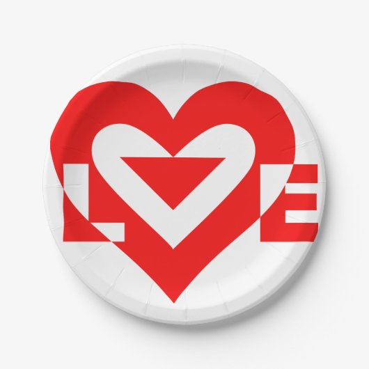 ラブグクールラフィックレッド ペーパープレート (正面)