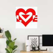 ラブグクールラフィックレッド ポスター (ホームオフィス)