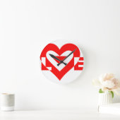 ラブグクールラフィックレッド ラウンド壁時計 (ホーム)