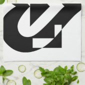 ラブグクールラフィック、ブラック キッチンタオル (折り畳み)