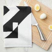 ラブグクールラフィック、ブラック キッチンタオル (四つ折り)