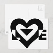 ラブグクールラフィック、ブラック ポストカード (正面/裏面)