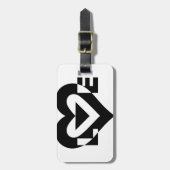 ラブグクールラフィック、ブラック ラゲッジタグ (正面縦)