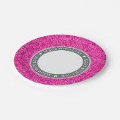 ラブグスタイリッシュレーピンクのTABLEダマスク ペーパープレート (アングル)