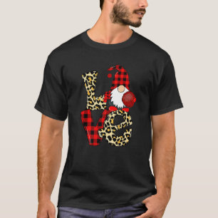 ラブグノーミーハッピーバレンタインデーレオパードレッドバファ Tシャツ