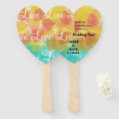 ラブグパーソナライズされたーアッシュの水彩画 ハンドファン (正面&裏面)