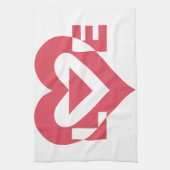 ラブグラフィッククール、さくらんぼピンク キッチンタオル (縦)