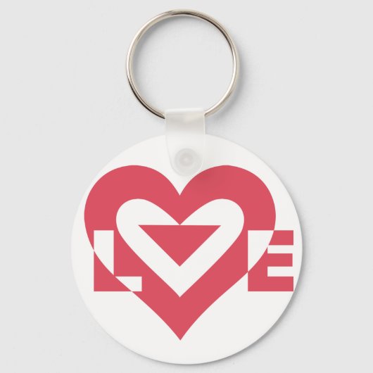 ラブグラフィッククール、さくらんぼピンク キーホルダー (正面)