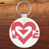 ラブグラフィッククール、さくらんぼピンク キーホルダー (正面)