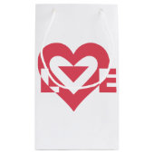 ラブグラフィッククール、さくらんぼピンク スモールペーパーバッグ (裏面)