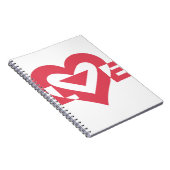 ラブグラフィッククール、さくらんぼピンク ノートブック (右側)