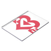 ラブグラフィッククール、さくらんぼピンク ノートブック (左側)