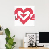 ラブグラフィッククール、さくらんぼピンク ポスター (ホームオフィス)