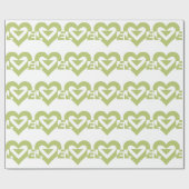 ラブグラフィッククール、セージ・グリーン ラッピングペーパー (フラット)