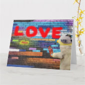 ラブグラフィティウォールアート。 カード (黄色い花)