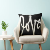 ラブグラフィティクッション – 白黒 クッション (椅子)