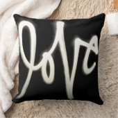 ラブグラフィティクッション – 白黒 クッション (ブランケット)